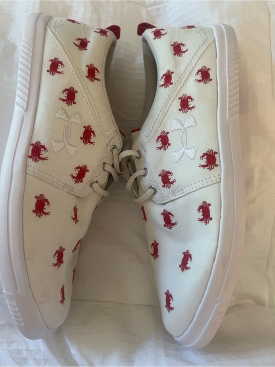 Under Armour White Canvas Sneakers with Red Crab Print men’s”Critter Encounter” main image 8